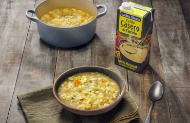 Sopa de cocido con pasta